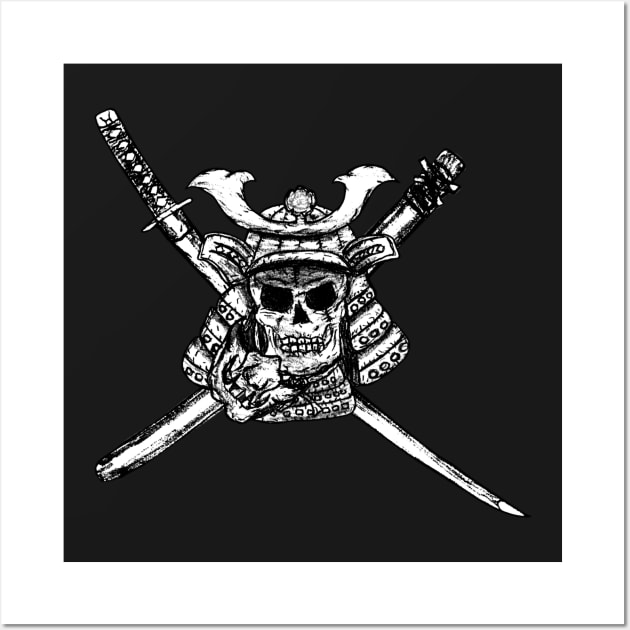 Samurai Skull Raider Jolly Roger Wall Art by fixedthor